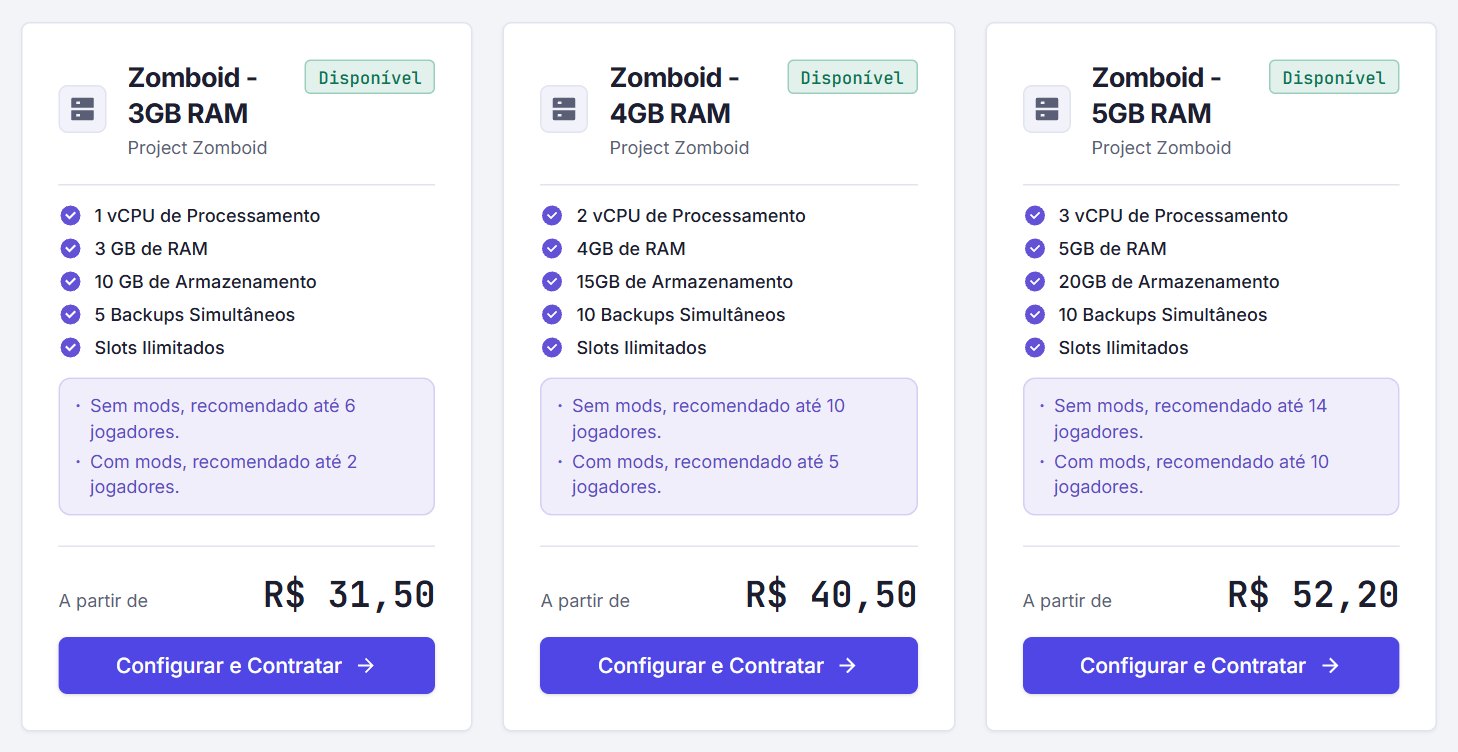 Cards de planos do Project Zomboid lado a lado