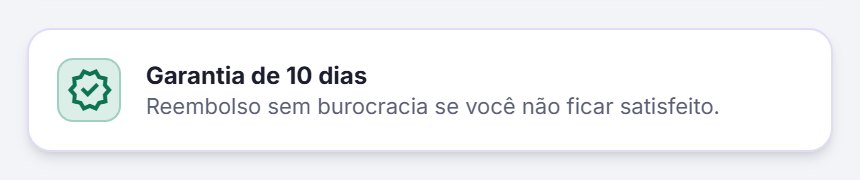 Selo de garantia de 10 dias com reembolso sem burocracia