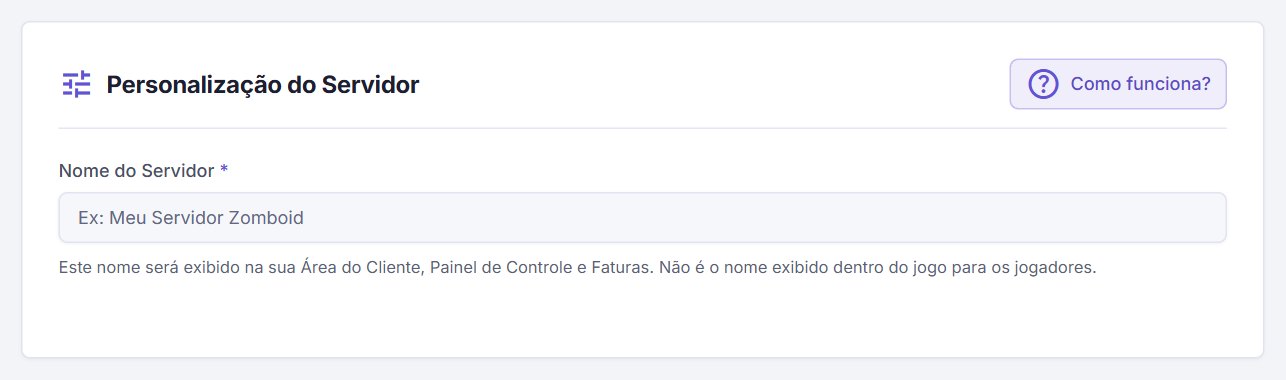 Cartão Personalização do Servidor