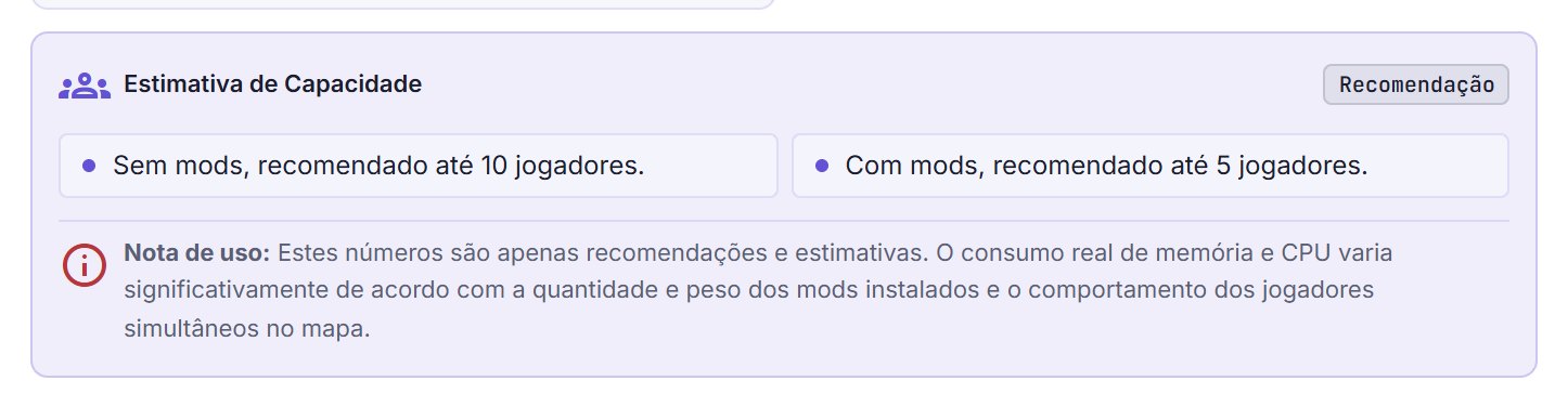 Estimativa de capacidade e nota de uso do plano