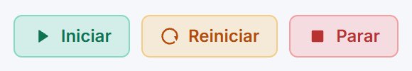 Botões Iniciar, Reiniciar e Parar