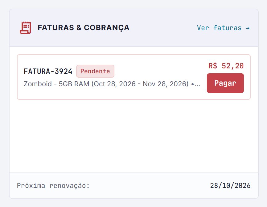 Cartão Faturas e Cobrança com uma fatura pendente
